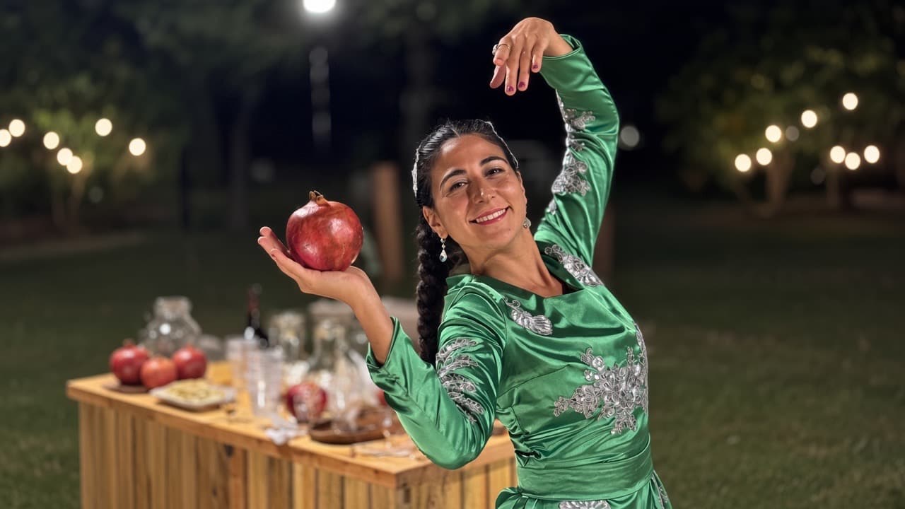 Bailarina con una granada en una noche armenia